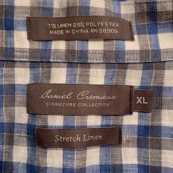 Daniel CREMIEUX Signature Collection Linen Blend Men’s Long Sleeve Shirt - Picture 6 of 13